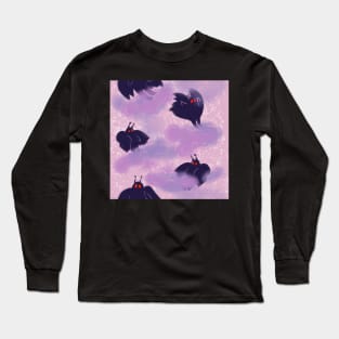 pastel mothman pattern Long Sleeve T-Shirt